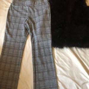 Pant and faux fur vest